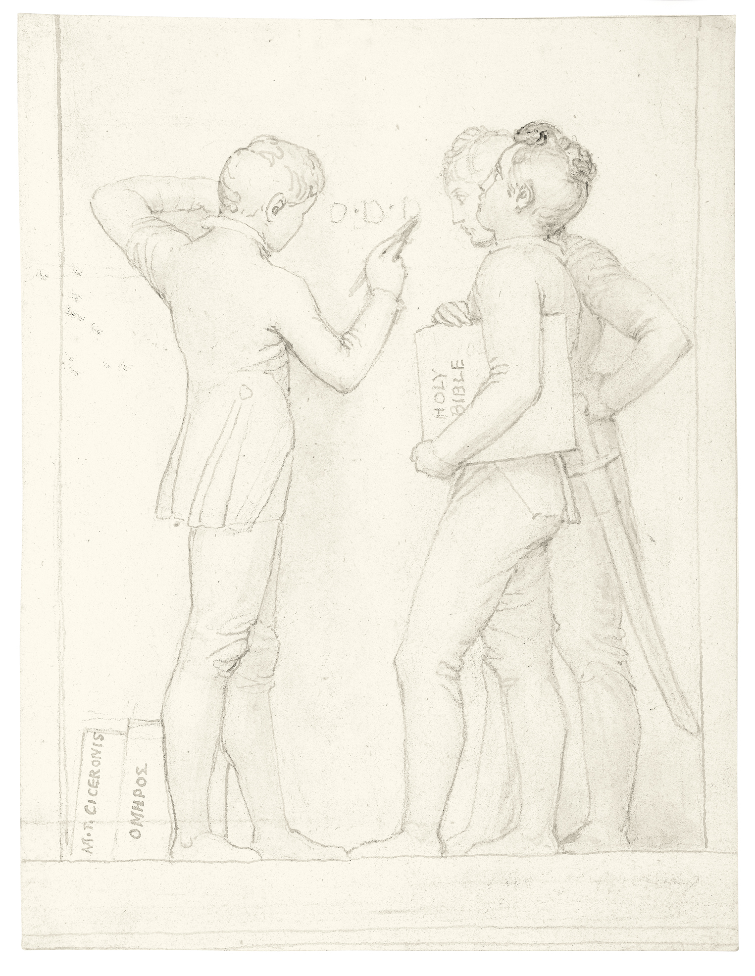 Three Youths Inscribing a Wall: Design for a Monument to John Lyon, Founder of Harrow School
